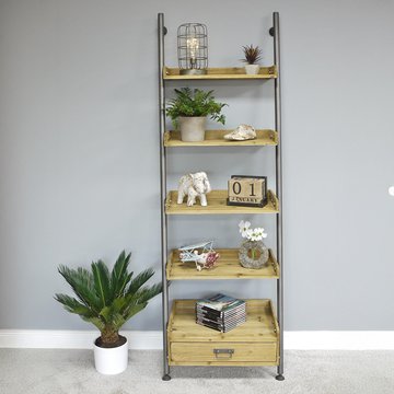 Shelving unit - wooden - 1 drawer - ladder