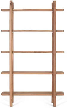 Gorizia shelving unit - natural acacia wood - open