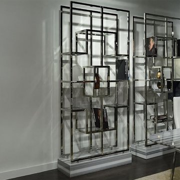 Kubo etagere - marble and glass shelving unit - variation available