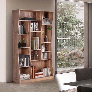 Monza natural acacia wood - bookcase