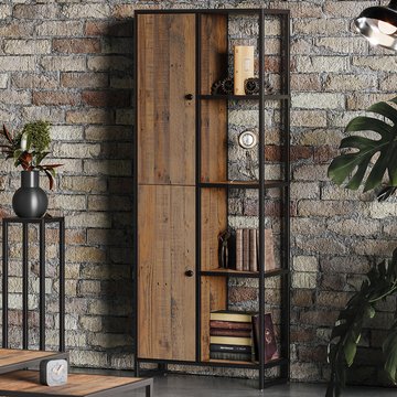 Ooki reclaimed wood bookcase - tall