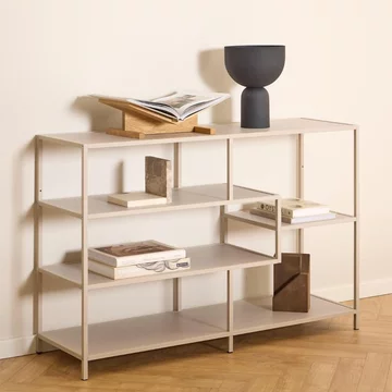 Seaford shelving unit - open - grey melamine and metal
