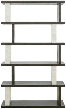 Waldorf black and white open shelving unit