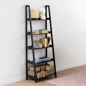 Wally ladder bookcase - large - black