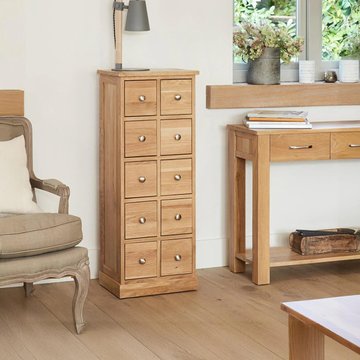 Mobel oak cd & dvd chest - 10 drawer