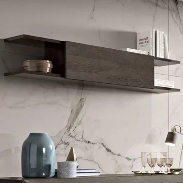 Elite italian wall shelf - silver birch