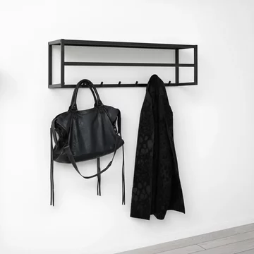 Seaford clothes rack - wall mounted - black metal
