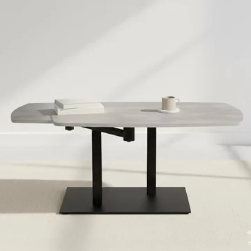 Carballo coffee table - grey ceramic swivel