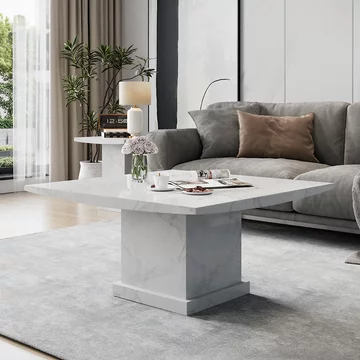 Turin coffee table - square - white marble
