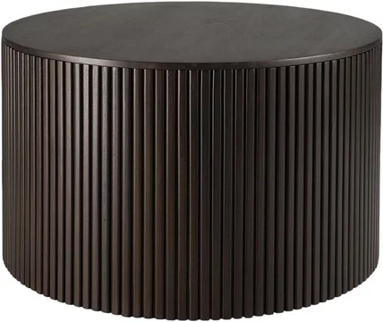 Clearance - ethnicraft roller max coffee table - round - mahogany - dark brown - fss15467