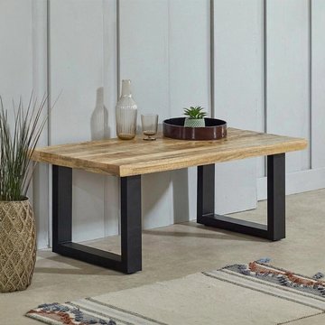 Surrey coffee table - black u legs - solid mango wood