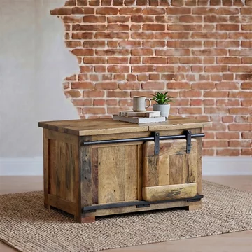Jupiter ironworks coffee table - industrial style wooden
