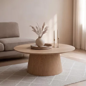 Novero coffee table - round - large - natural oak