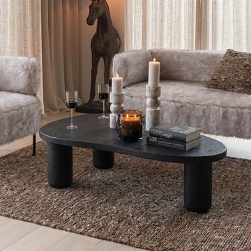 Coffee table - abstract - large - black - wood