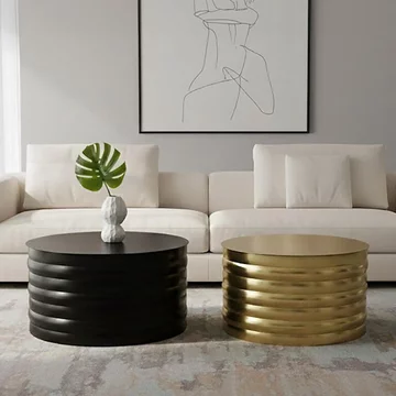 Arti coffee tables - set of 2 - round - black - metal