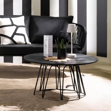 Zoa coffee table - round - small - black - polyethylene and metal
