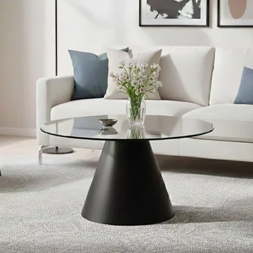 Azalea coffee table - clear glass - round