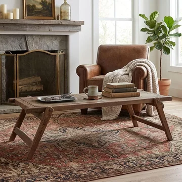Army coffee table - large - natural - recycled wood