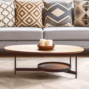 Doha coffee table - oval - walnut