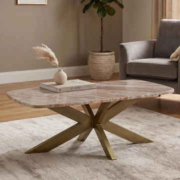 Bottega coffee table - spider legs - blush beige - marble and metal