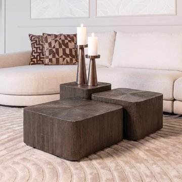 Cubes coffee table - set of 2 - low - square - brunzae - metal