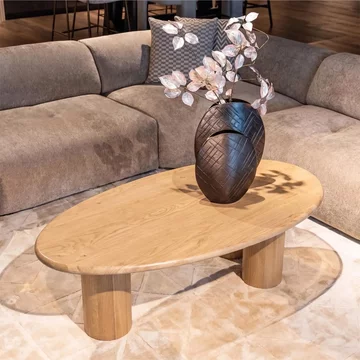 Oakley natural oak curved coffee table