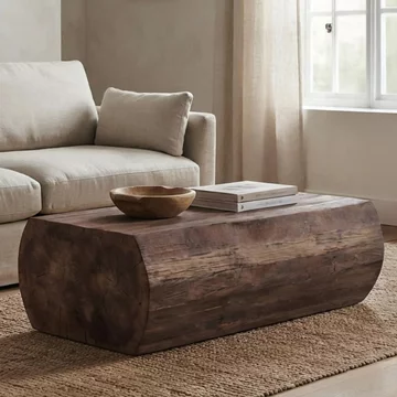 Bassano coffee table - natural - distressed teak wood