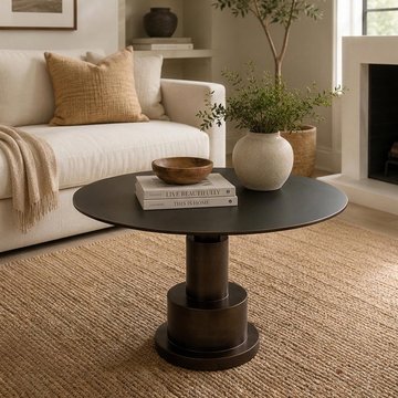 James coffee table - round - brown - aluminum