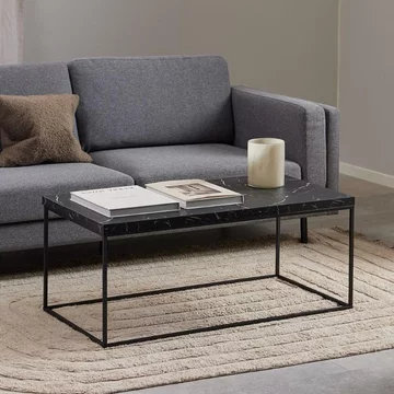 Barossa coffee table - black marble effect