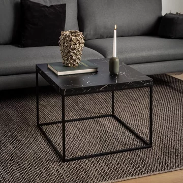 Barossa coffee table - square - black marble effect