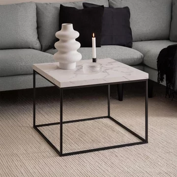 Barossa coffee table - square - white marble effect