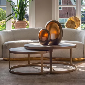Bloomville shagreen top round 2 tier coffee tables