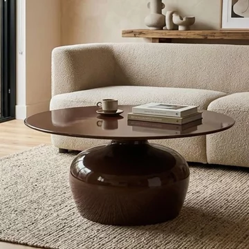 Brix mila coffee table - round - rust - metal