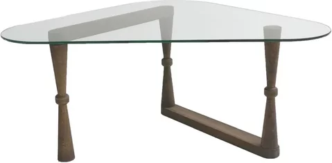 Clearance - dunley coffee table - walnut and glass