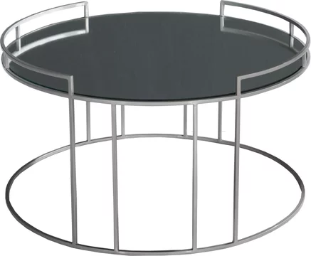 Clearance - torrance coffee table - round - glass and silver