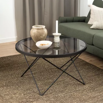 Cuxton coffee table - round - smoked glass