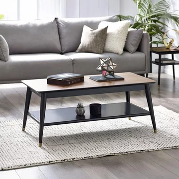 Findlay coffee table - walnut - 110cm - shelf