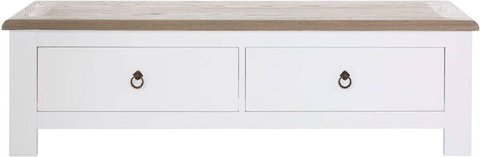 Hampstead coffee table - 2 drawer - white wood