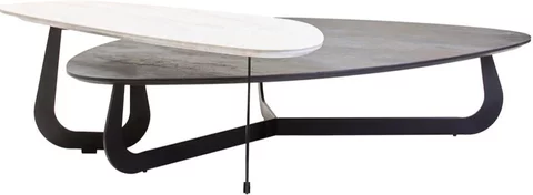 Imperia coffee table - 2 tier - triangular - large - grey ceramic