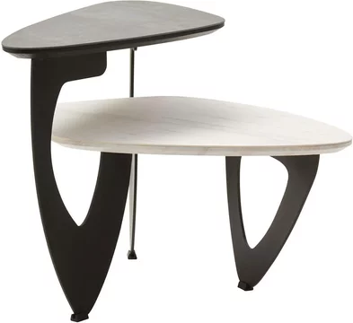 Imperia coffee table - 2 tier - triangular - small - grey ceramic