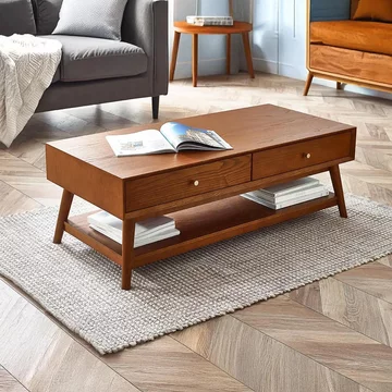 Lowry coffee table - 120cm - cherry wood - retro style