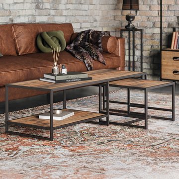 Ooki reclaimed wood coffee table & side table