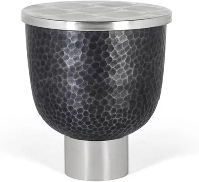 Palermo grey - round small storage coffee table