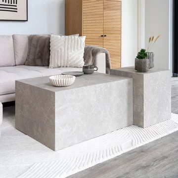 Prague coffee table - beige marble effect