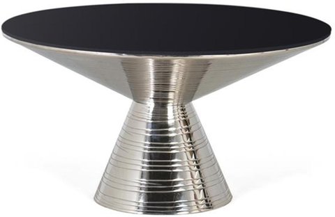 Presteigne coffee table - black glass - round
