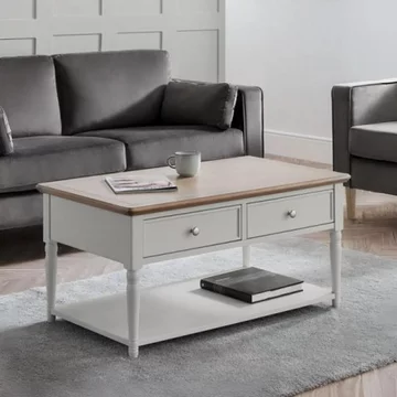 Provence coffee table - 2 drawer - grey