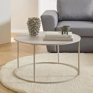 Seaford coffee table - round - grey melamine
