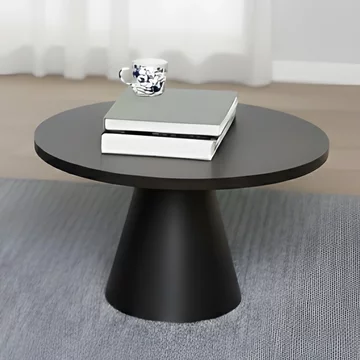 Soli coffee table - round - black ceramic - small