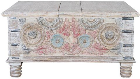Tangazo coffee table - storage - white washed mango wood
