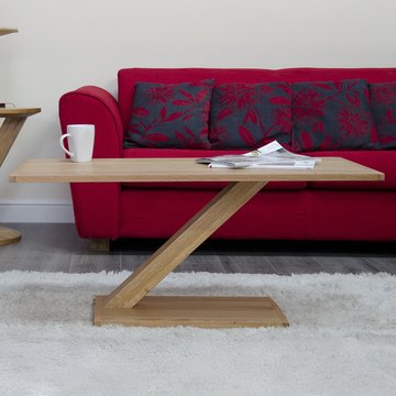 Z designer coffee table - modern - oak